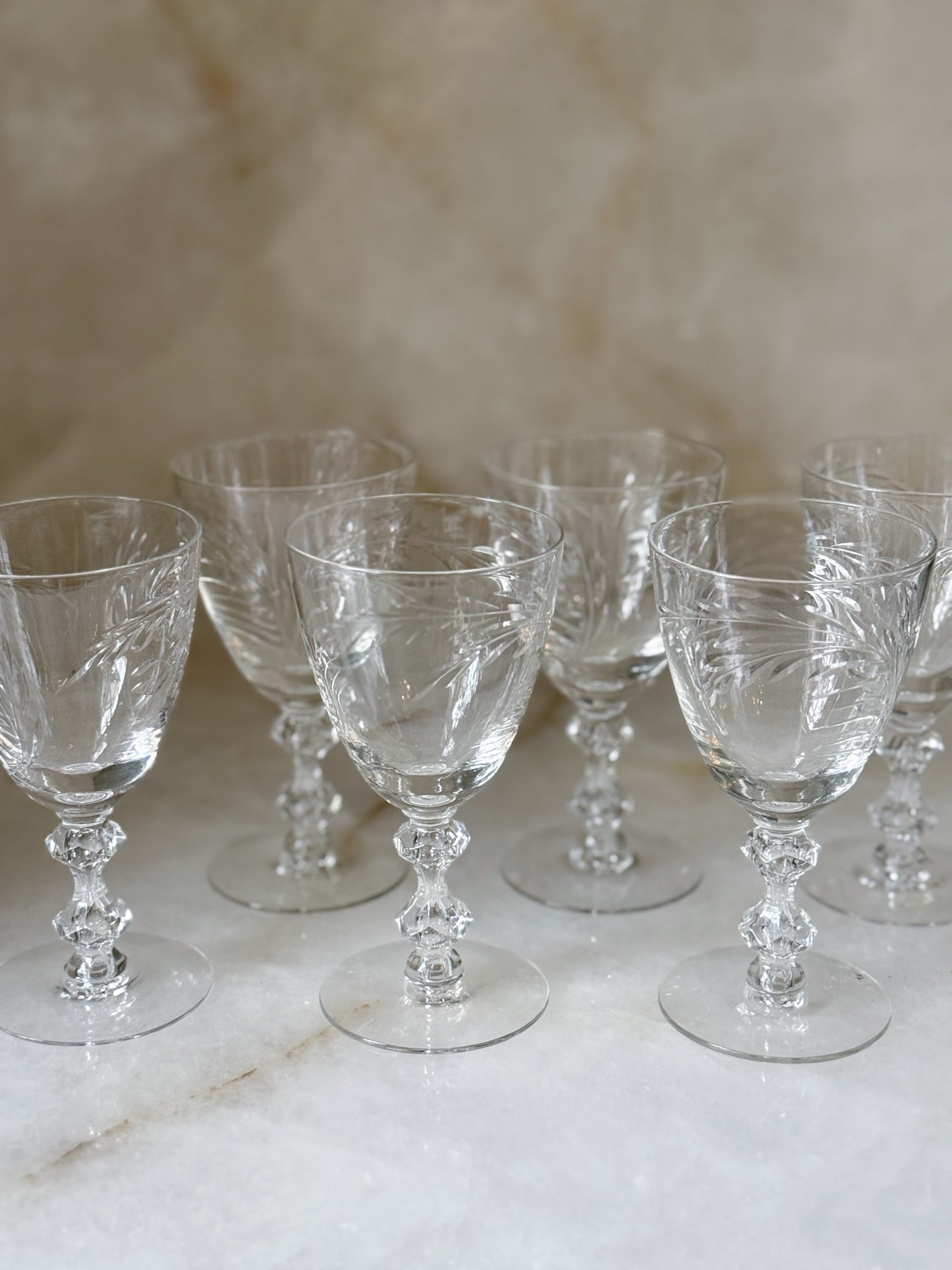 Set of Vintage Crystal Small Cocktail Glasses