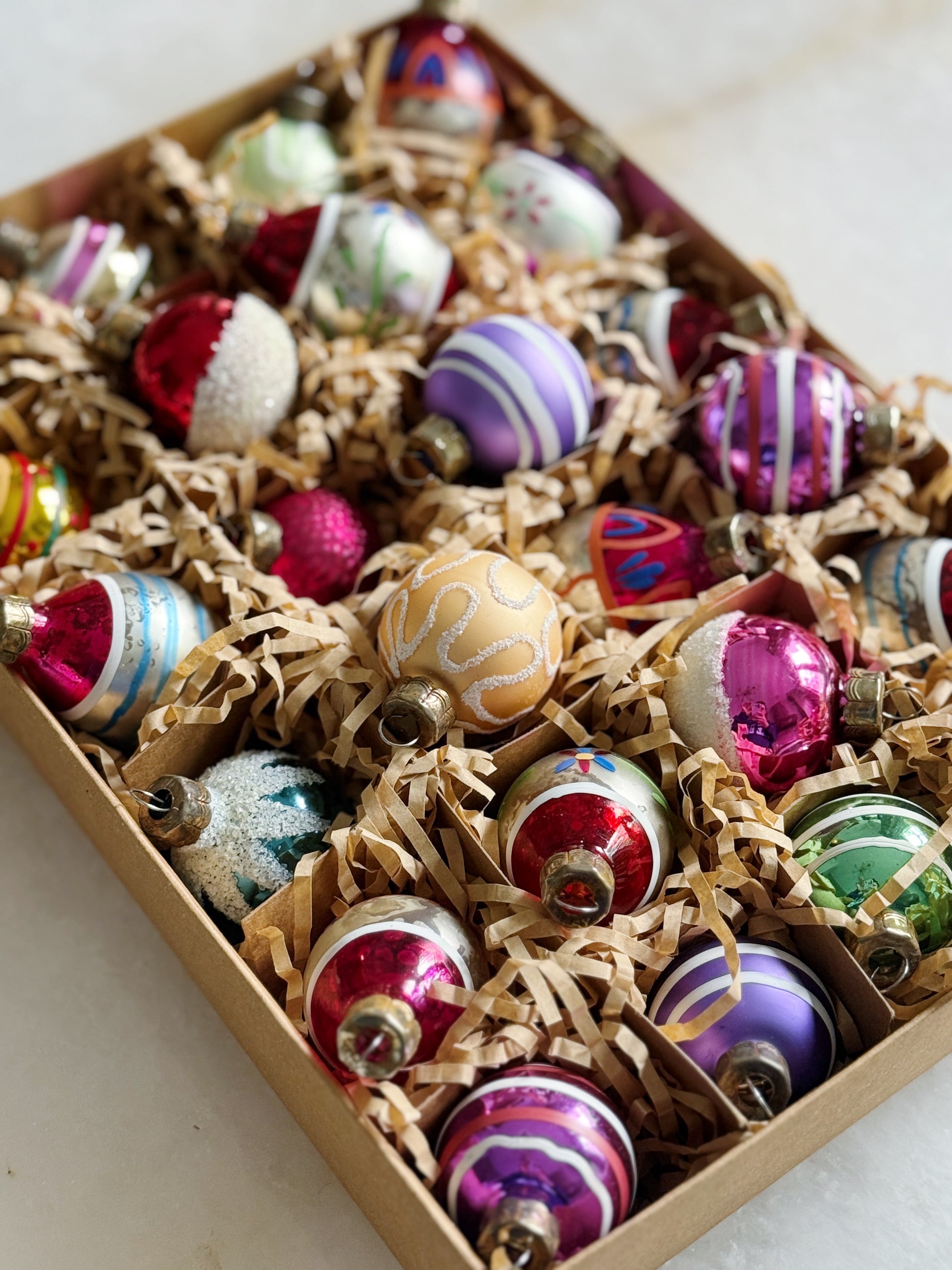 Heirloom Glass Christmas Ornaments - Set of 24