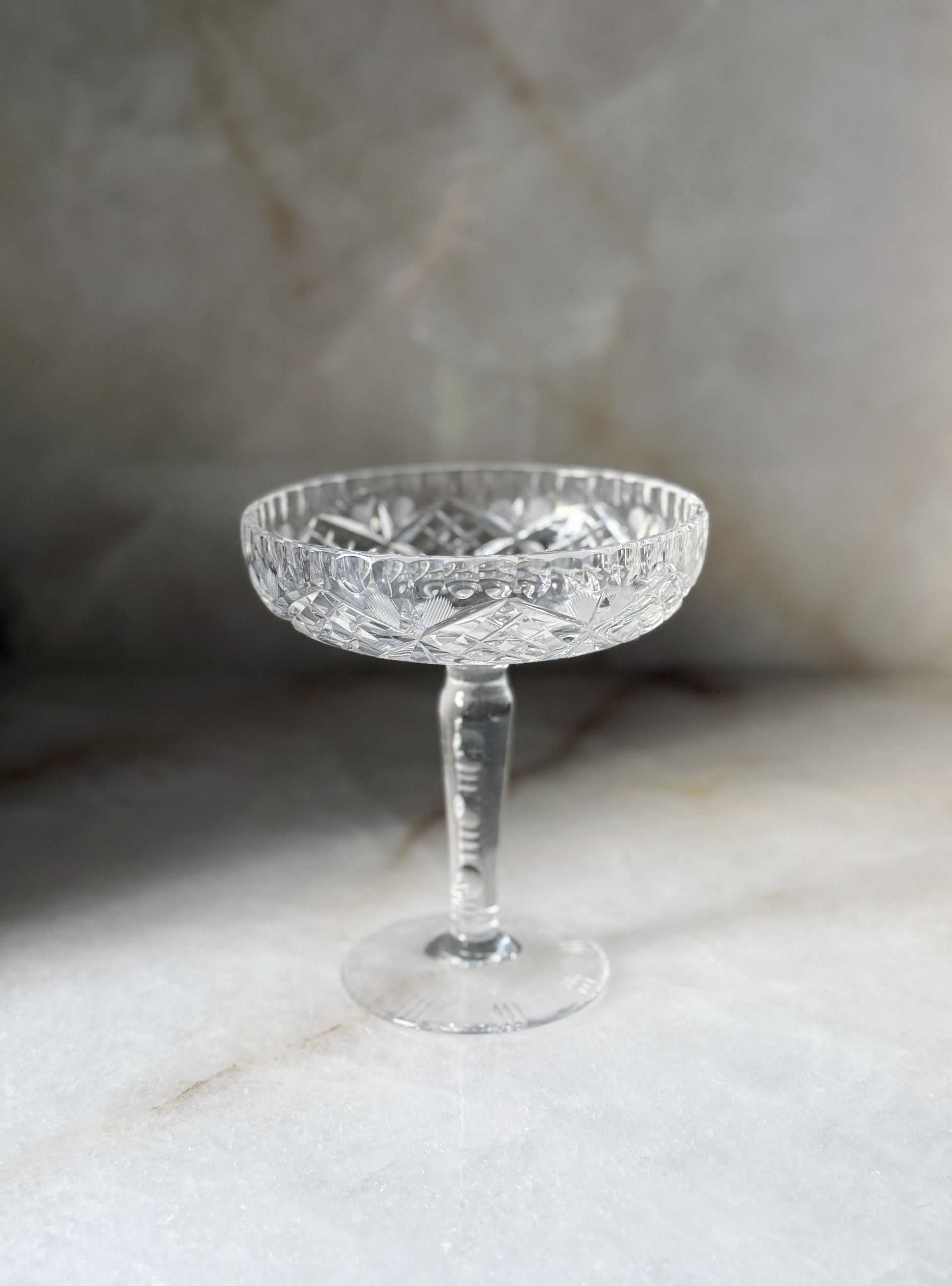 Vintage American Brilliant Cut Glass Pedestal Dish