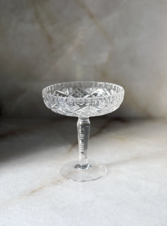 Vintage American Brilliant Cut Glass Pedestal Dish