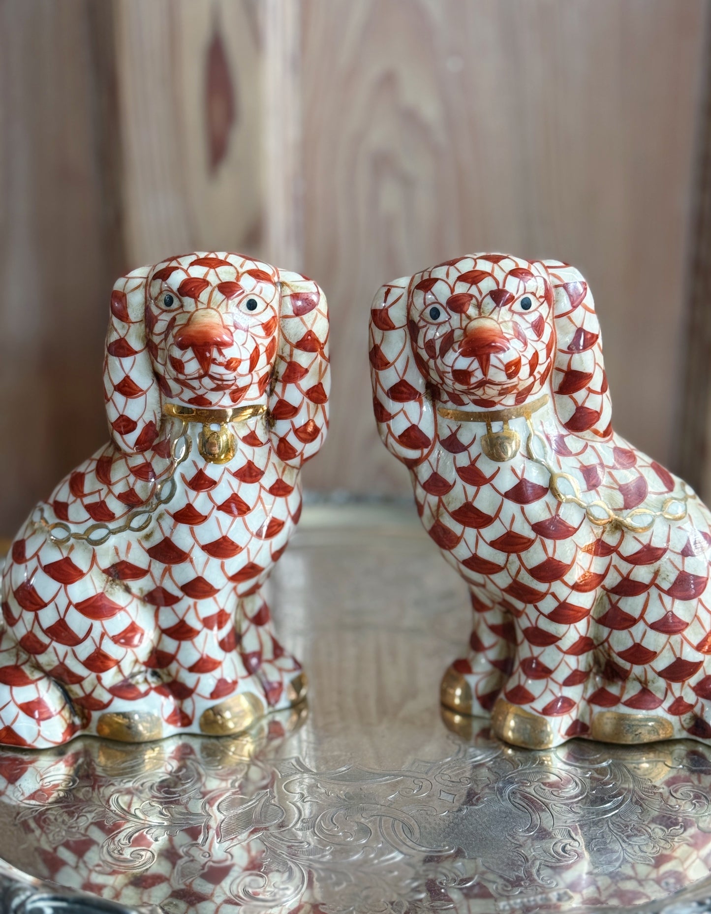 Red & White Staffordshire Dogs