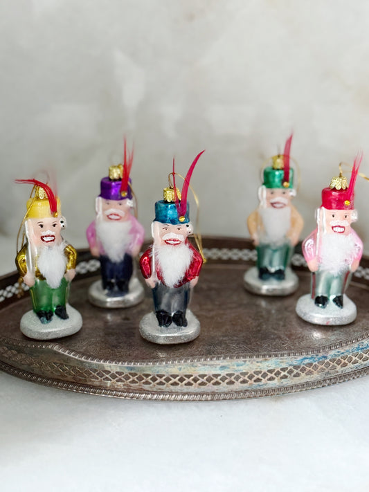 Glass Nutcracker Christmas Ornaments - Set of Five