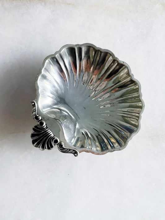 Vintage Silver Small Shell Dish