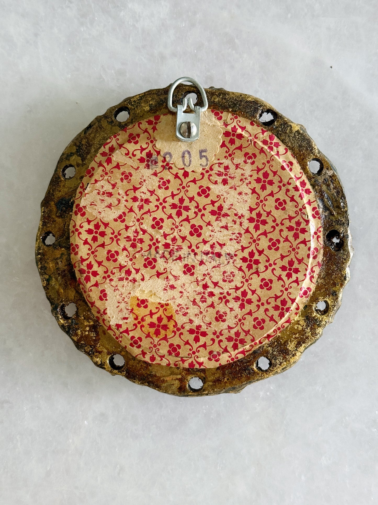 Vintage Florentine Style Round Portrait Wall Plaque