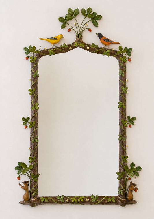 Carvers’ Guild Strawberry Thief Hand-Painted Mirror