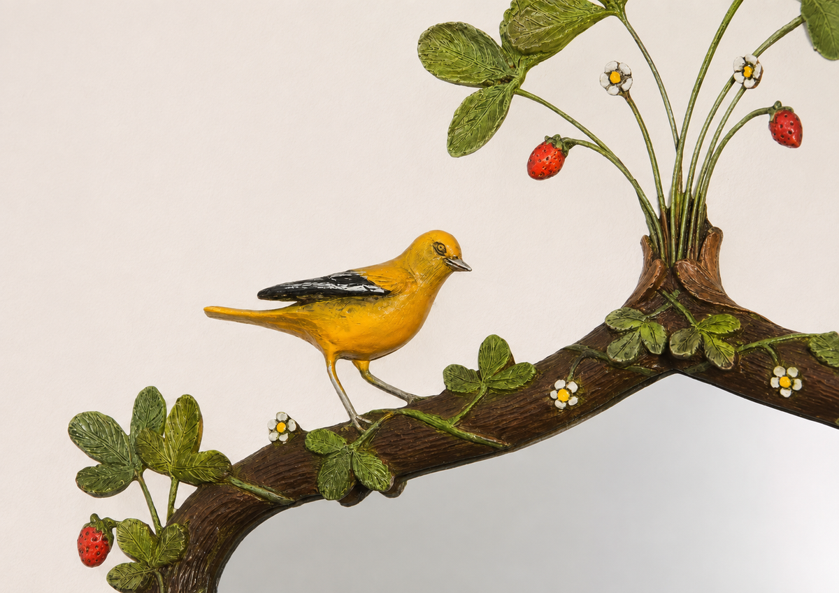 Carvers’ Guild Strawberry Thief Hand-Painted Mirror