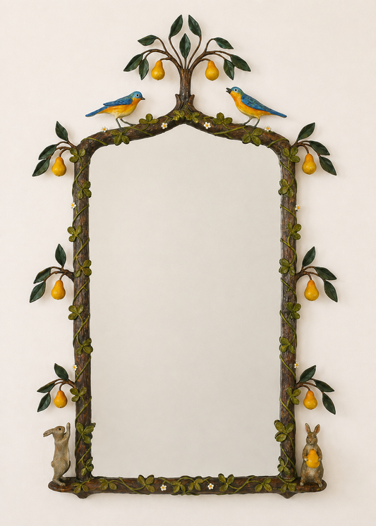 Carvers’ Guild In a Pear Tree Hand-Painted Mirror