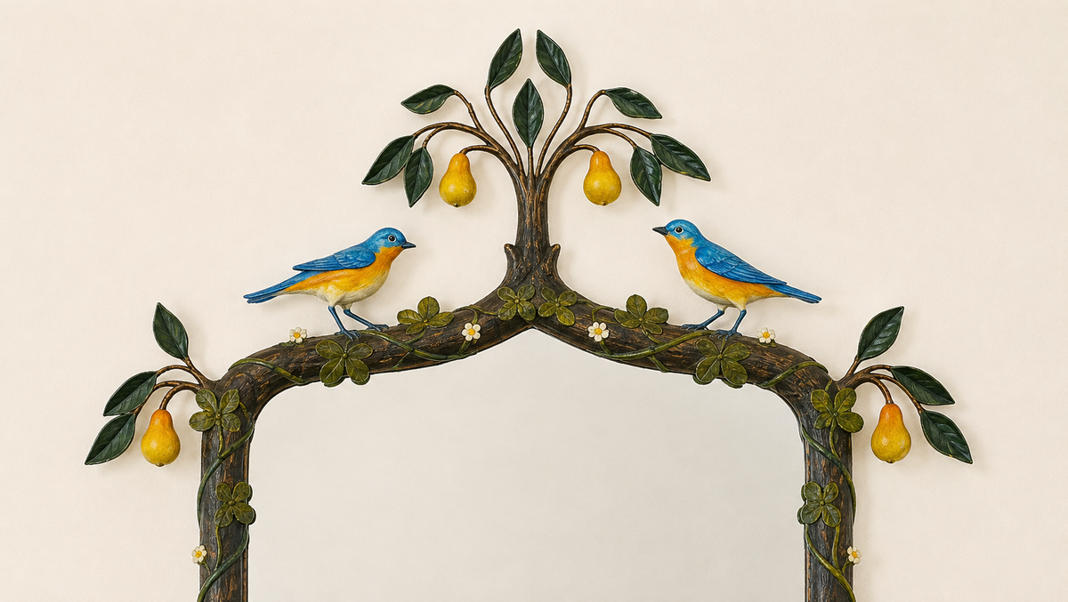 Carvers’ Guild In a Pear Tree Hand-Painted Mirror