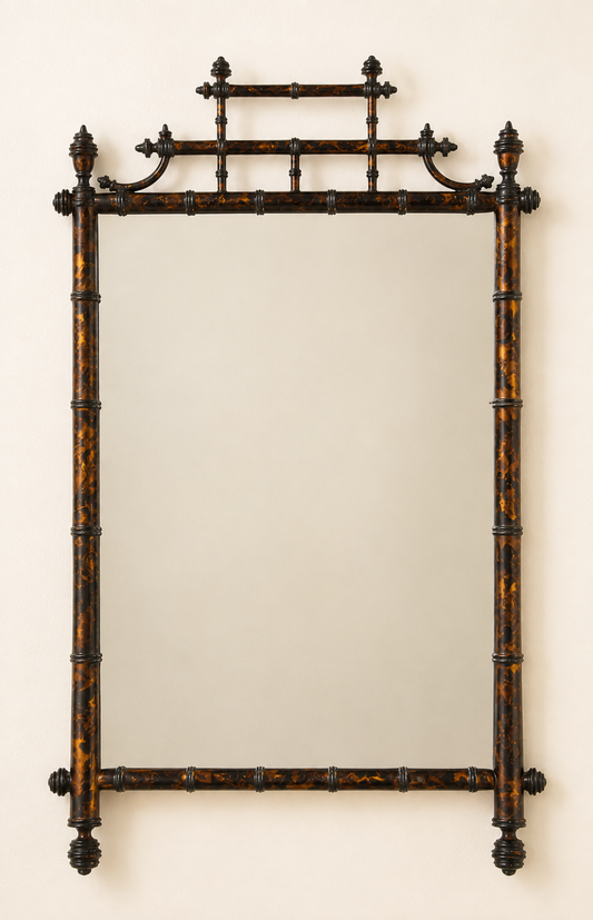 Carvers’ Guild Horner Bamboo Mirror in Tortoise Shell