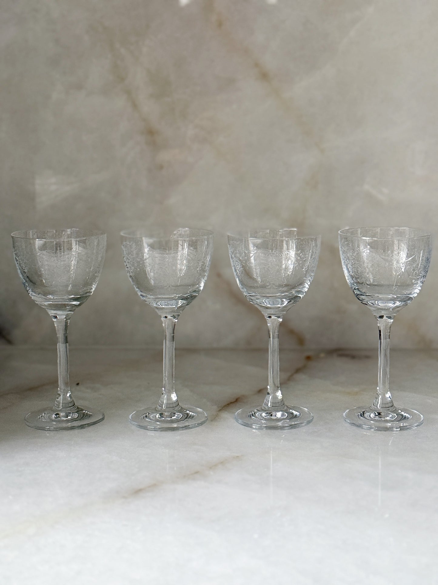 ‘Vintage Lace’ Nick & Nora Glasses