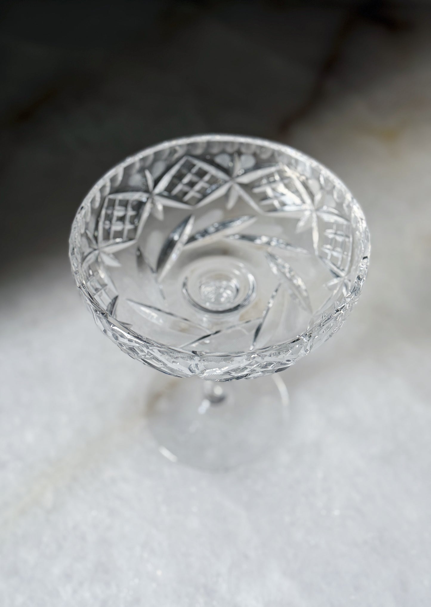 Vintage American Brilliant Cut Glass Pedestal Dish