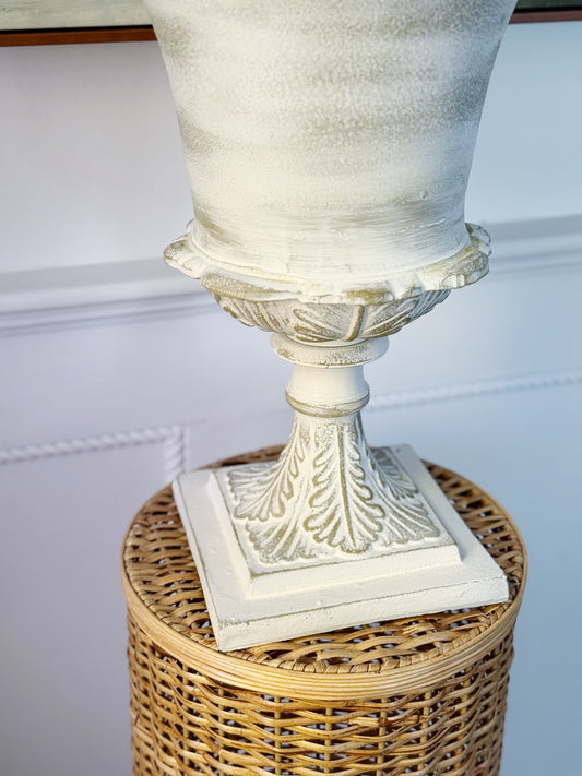 Large white garden urn 