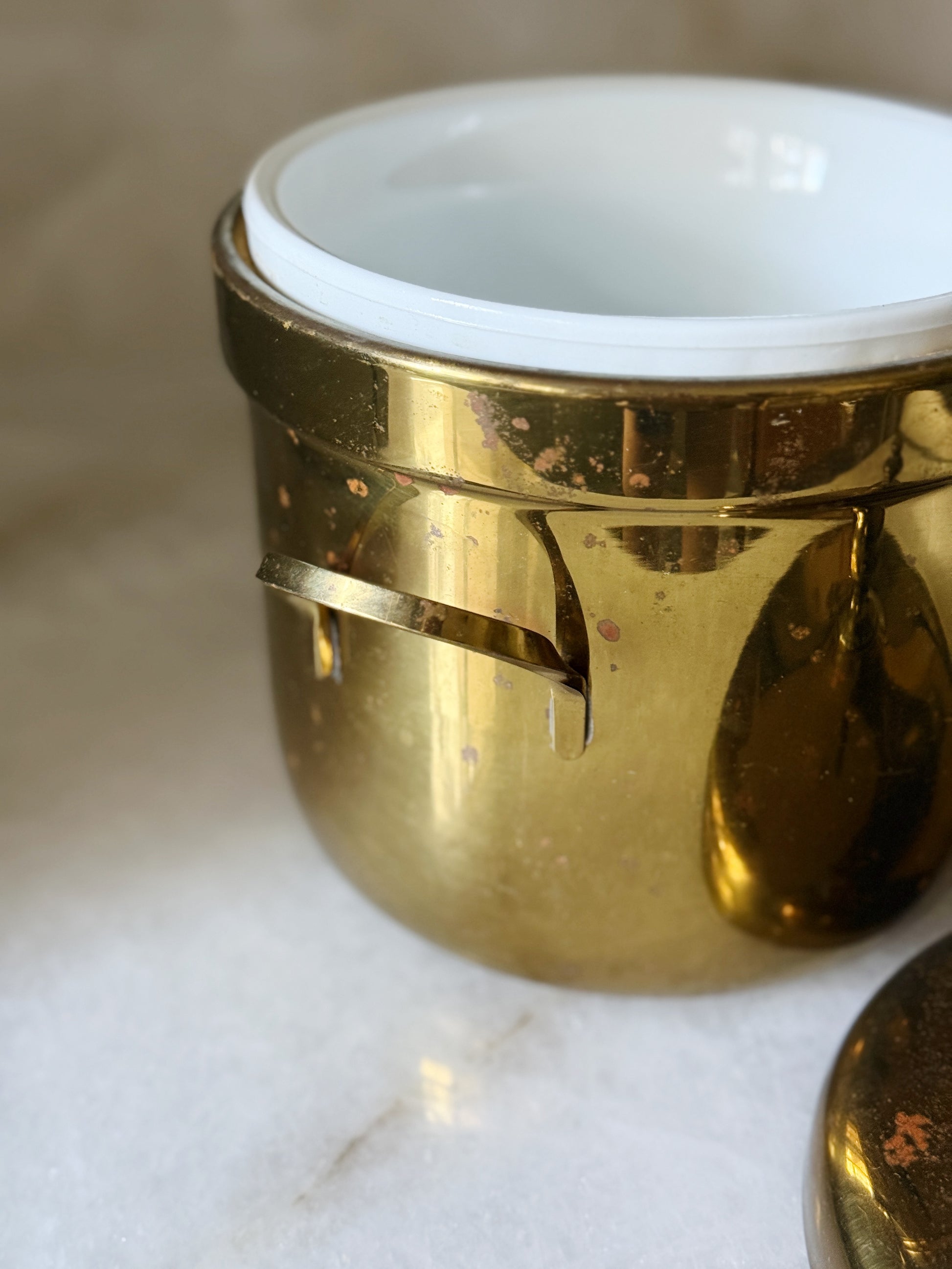 Vintage Brass Insulated Ice Bucket