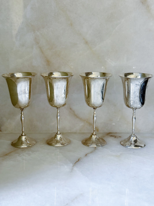Set of Vintage Silver Goblets