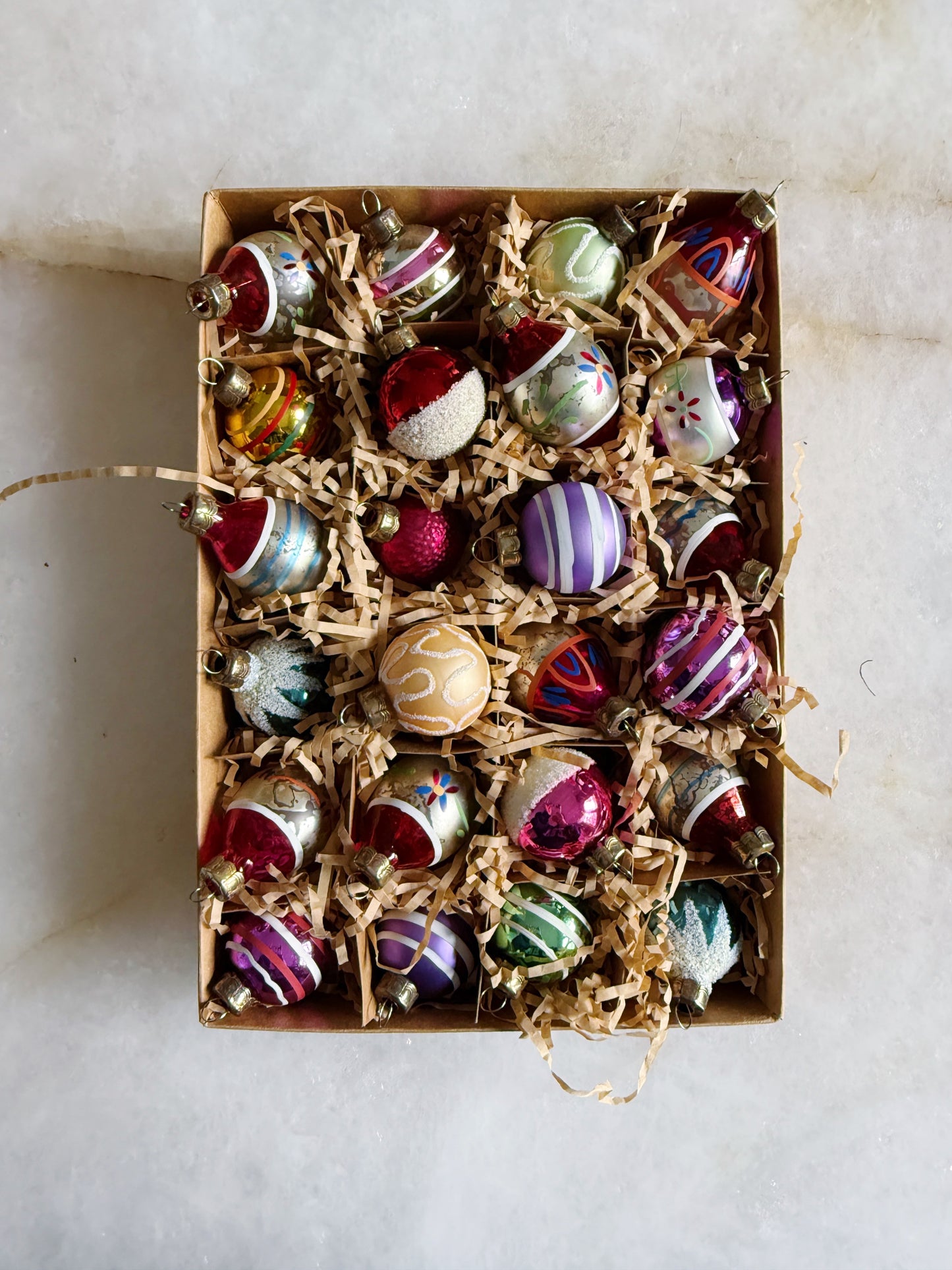 Heirloom Glass Christmas Ornaments - Set of 24