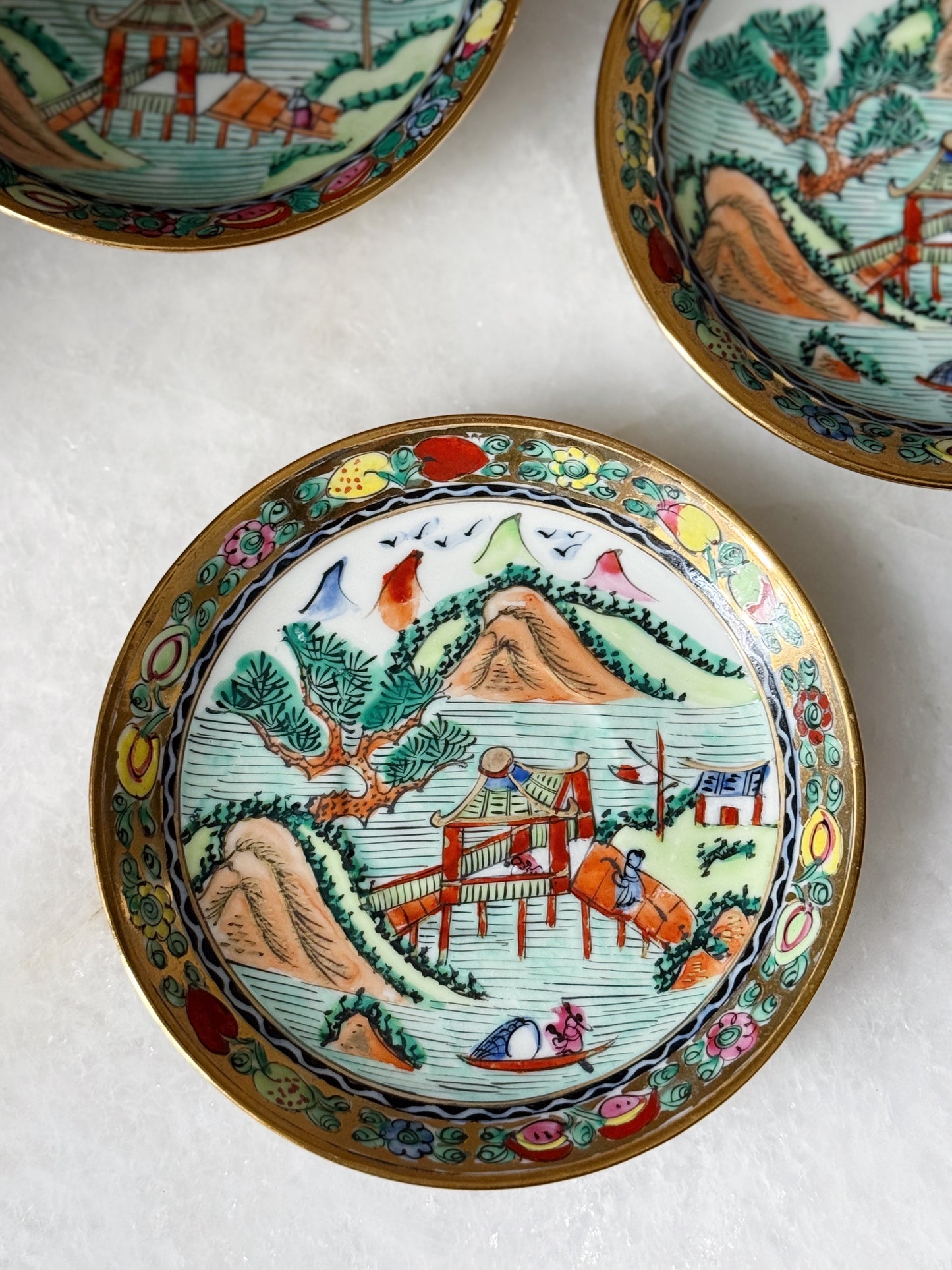 Vintage Eggshell Porcelain Teacups & Saucers