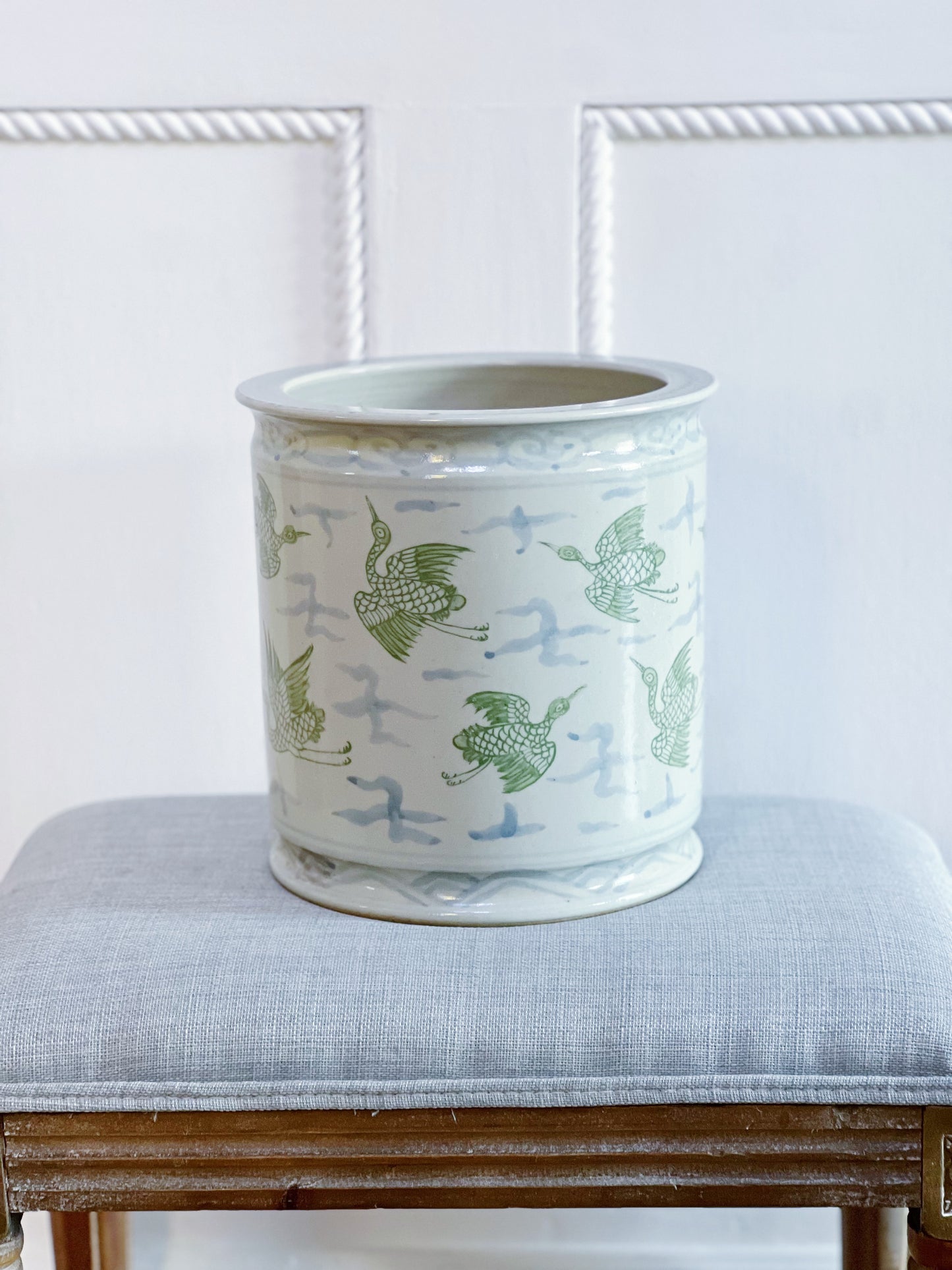 Green & Blue Porcelain Orchid Pot