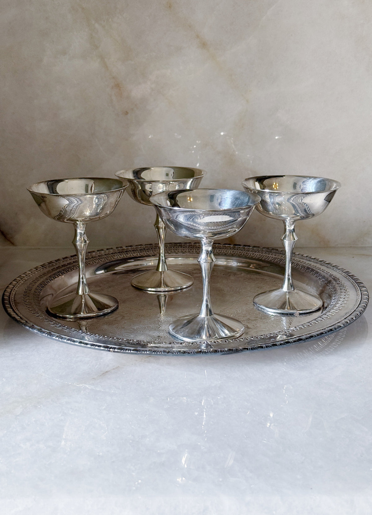 Vintage Silver Coupes - Set of Four