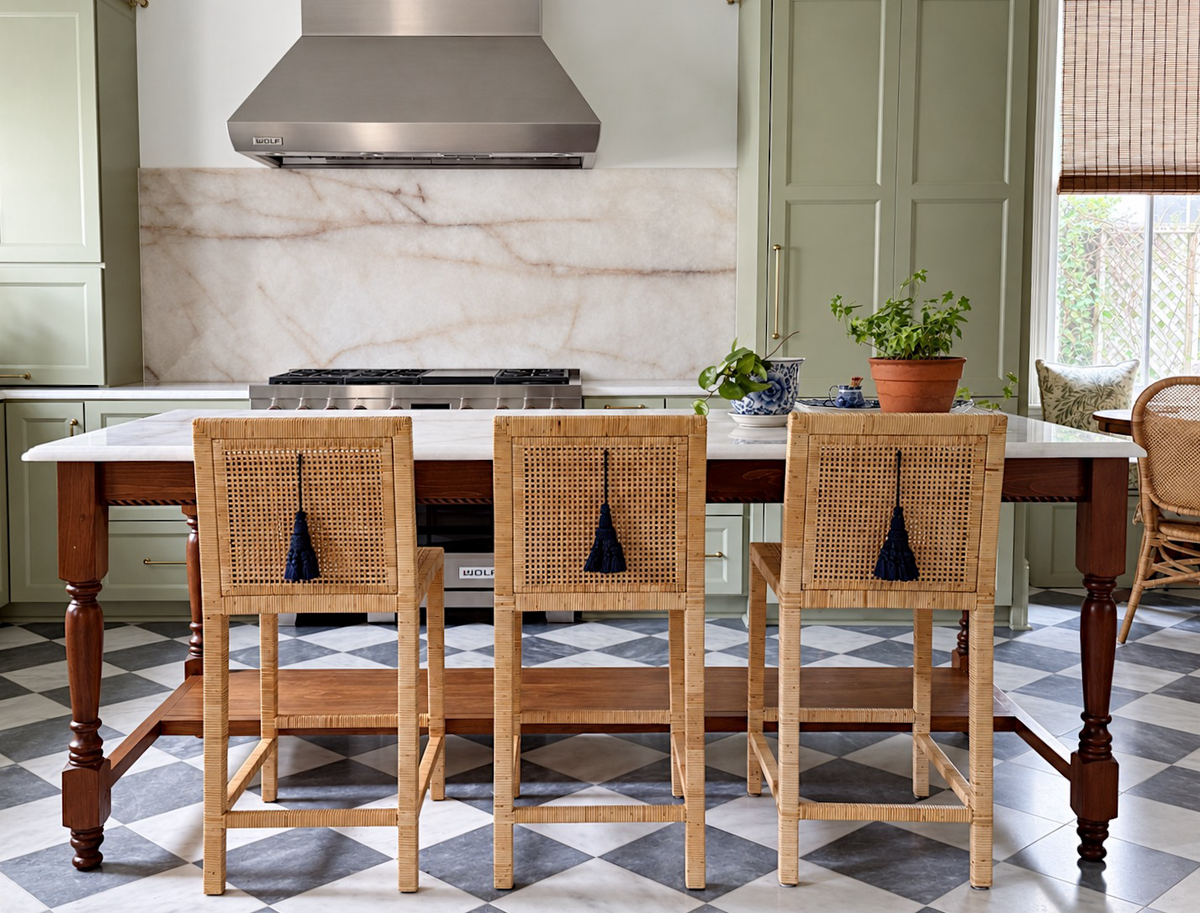 Vintage and blue and white decor styled in a designer kitchen by House of Modern Vintage