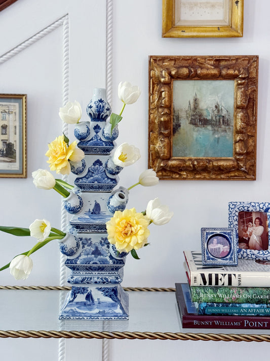 Blue and White Porcelain Tulipiere Vase