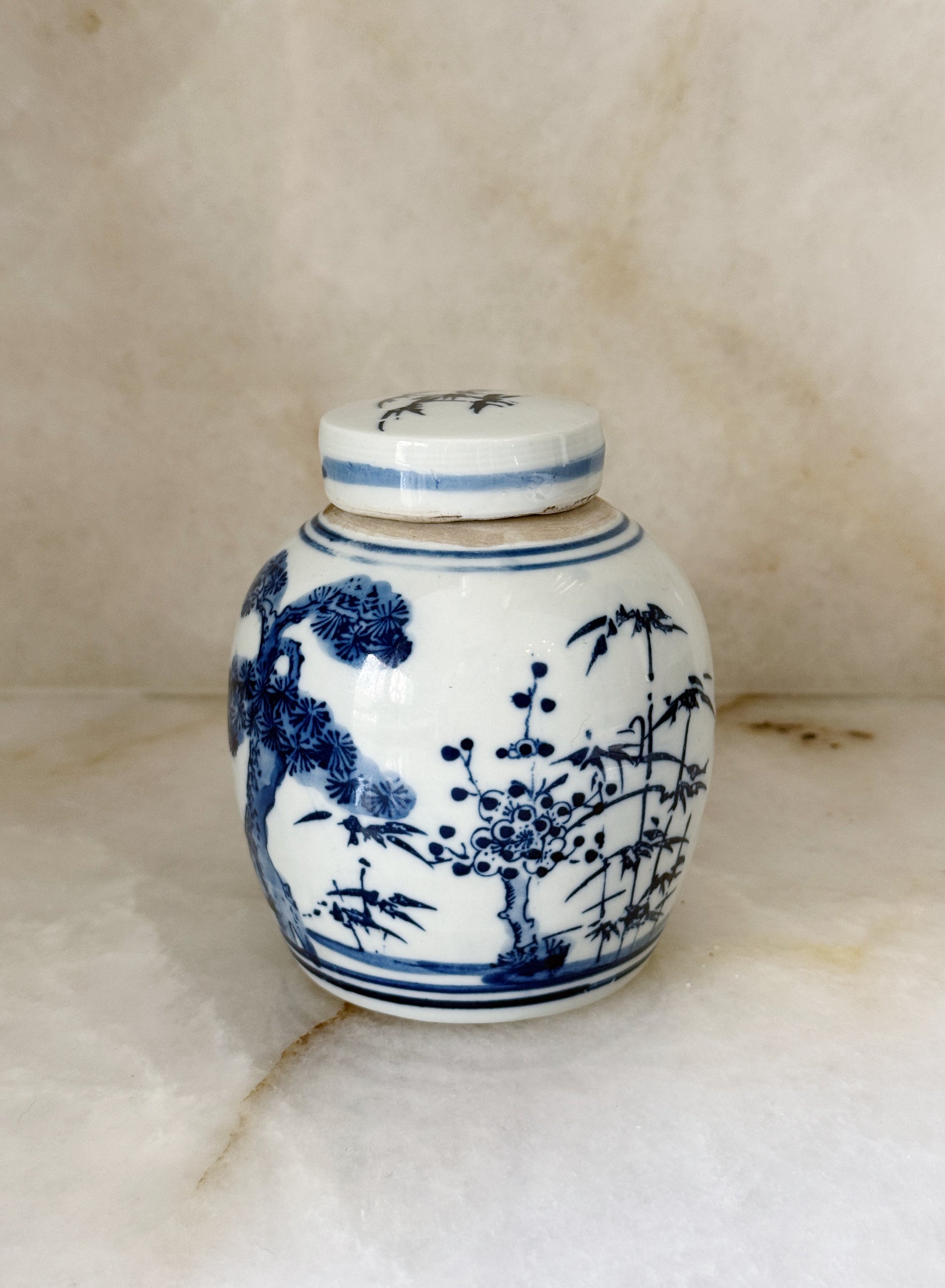 Petite Blue & White Chinoiserie Ginger Jar | Three Friends Motif
