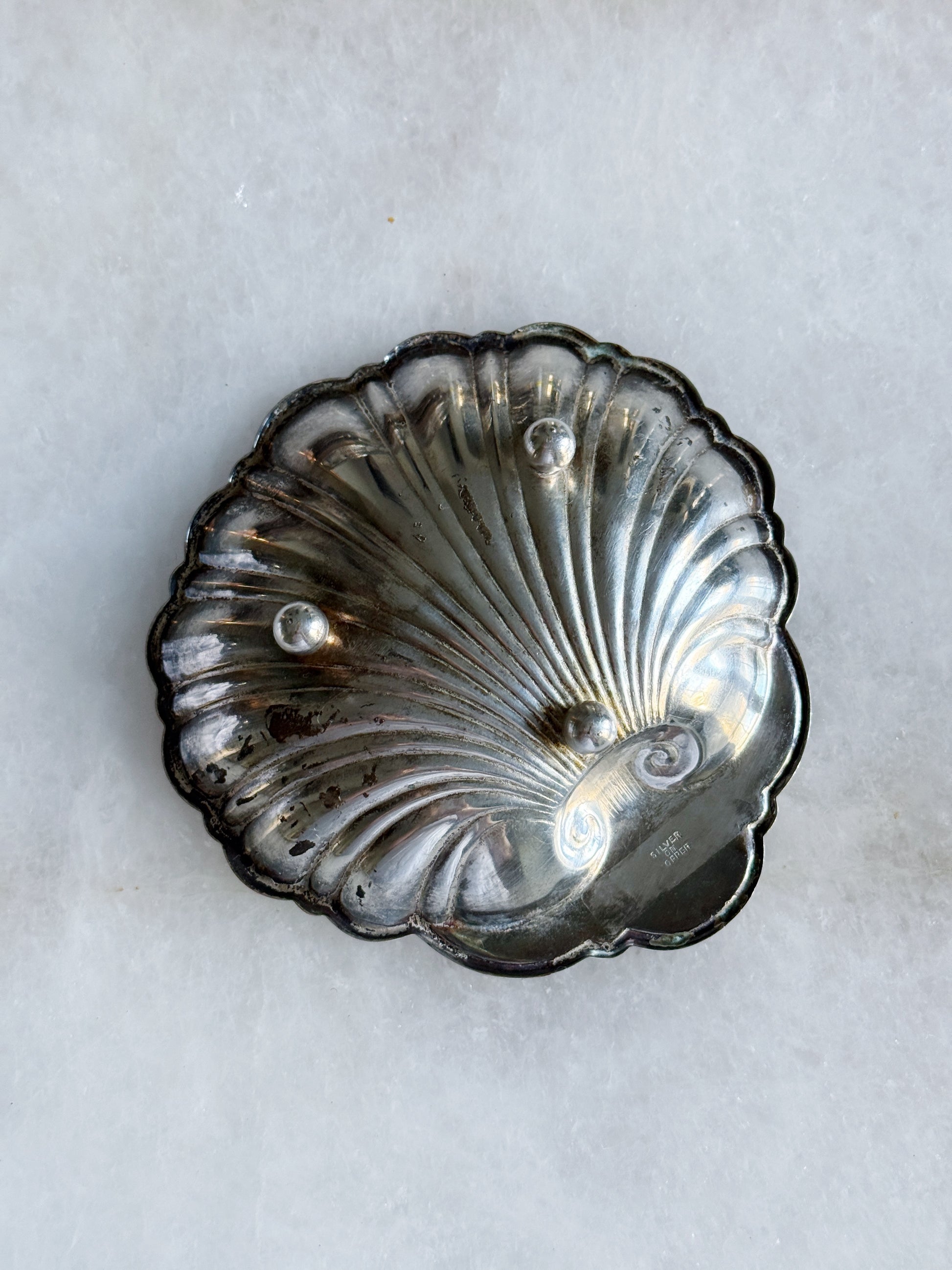 Vintage Silver Shell Dish