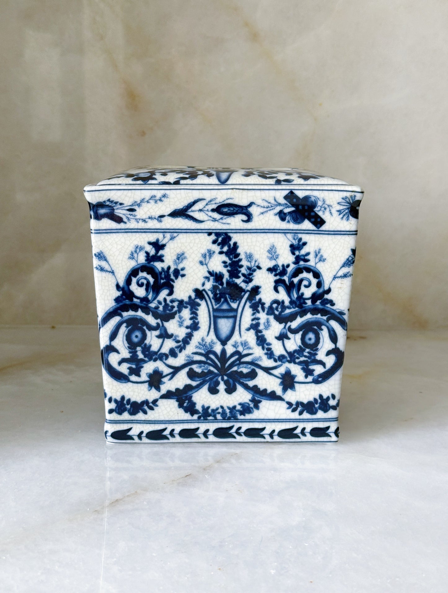 Blue & White Porcelain Tissue Box Cover