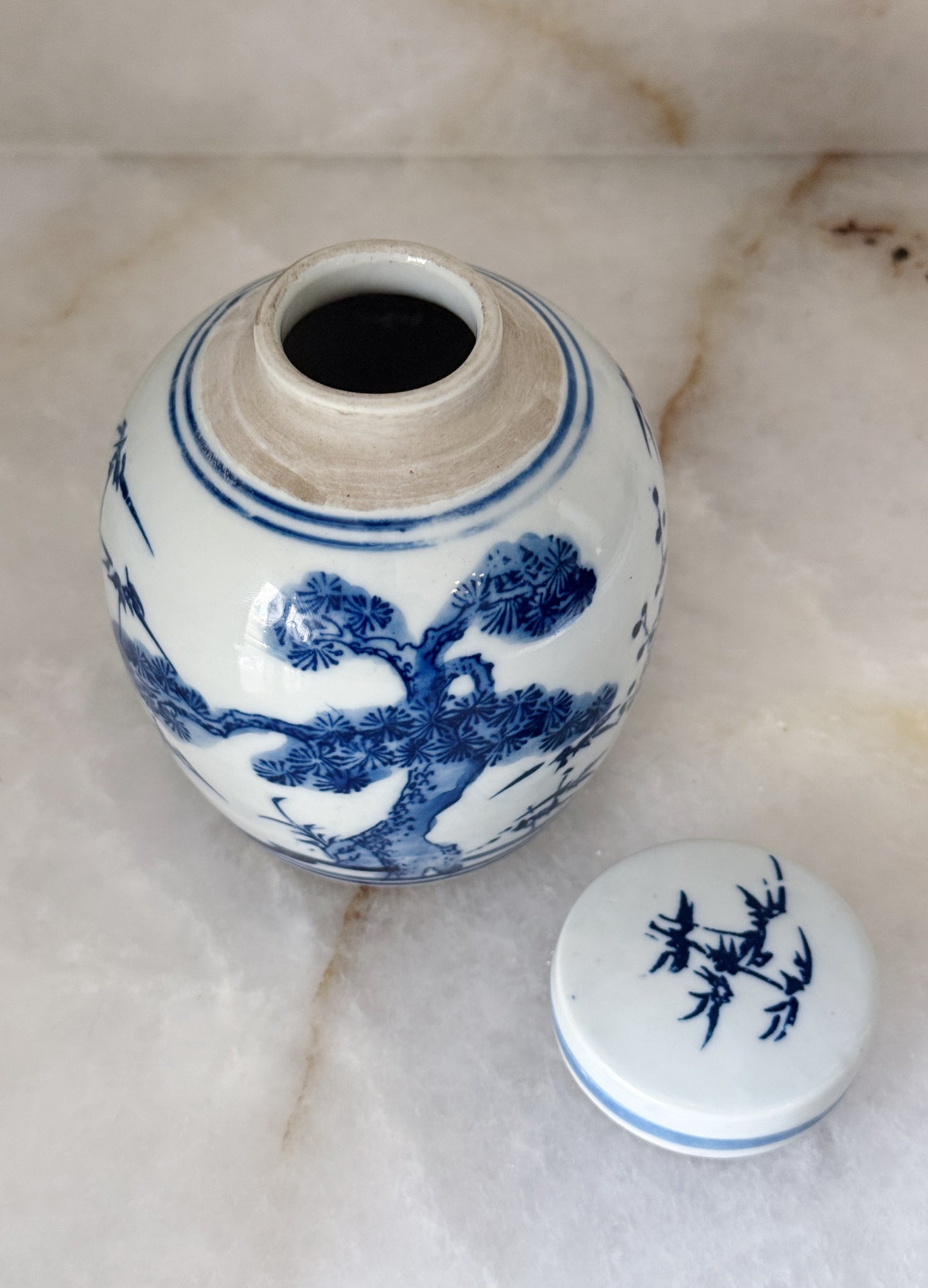 Petite Blue & White Chinoiserie Ginger Jar | Three Friends Motif