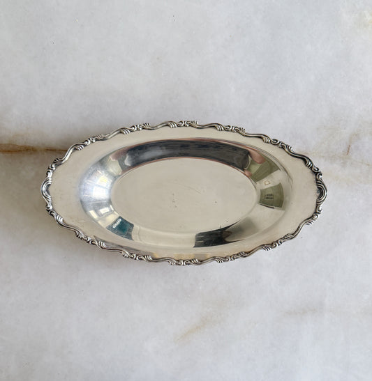 Vintage Silver Oval Decorative Tray
