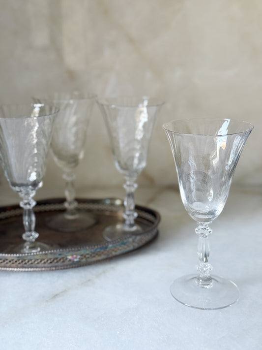 Vintage Glass Wine Goblets