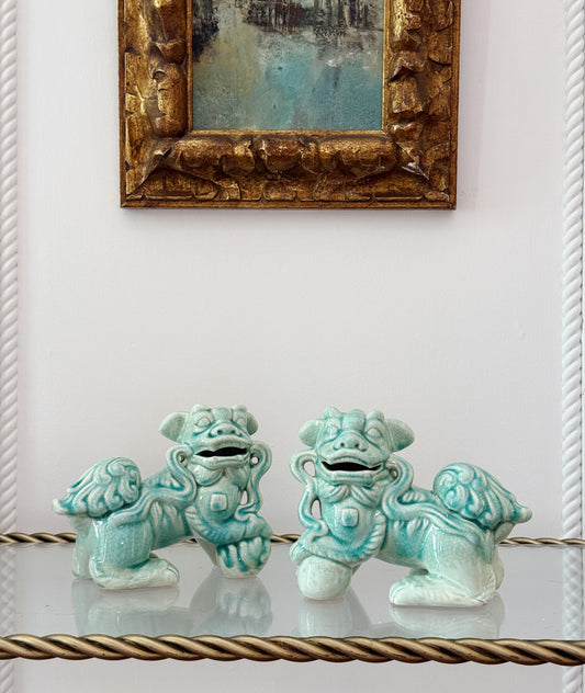 Aqua Green Foo Dogs | Pair