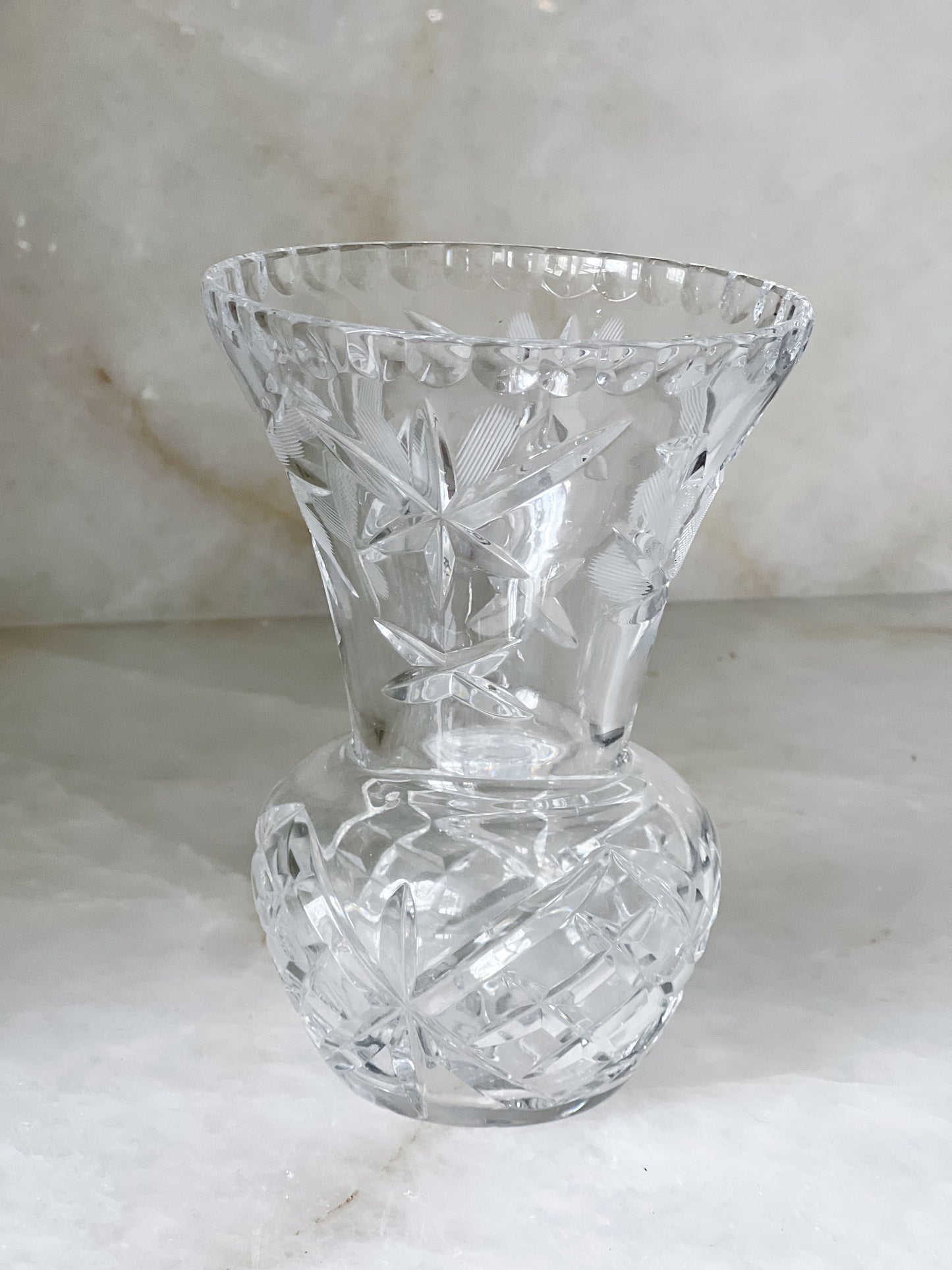 vintage crystal pinwheel vase