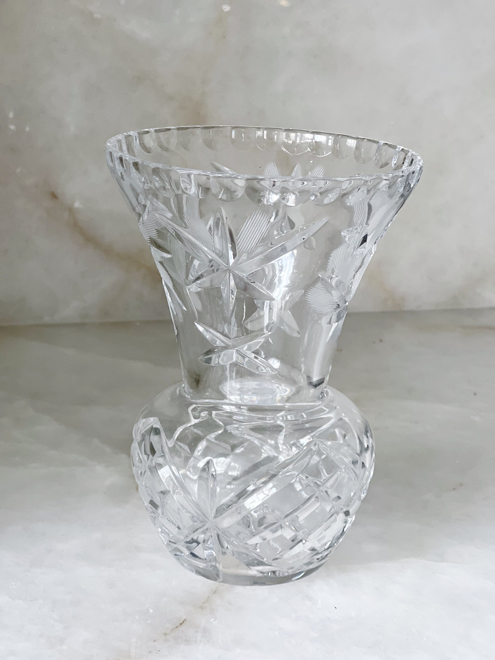 vintage crystal pinwheel vase
