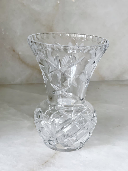 vintage crystal pinwheel vase