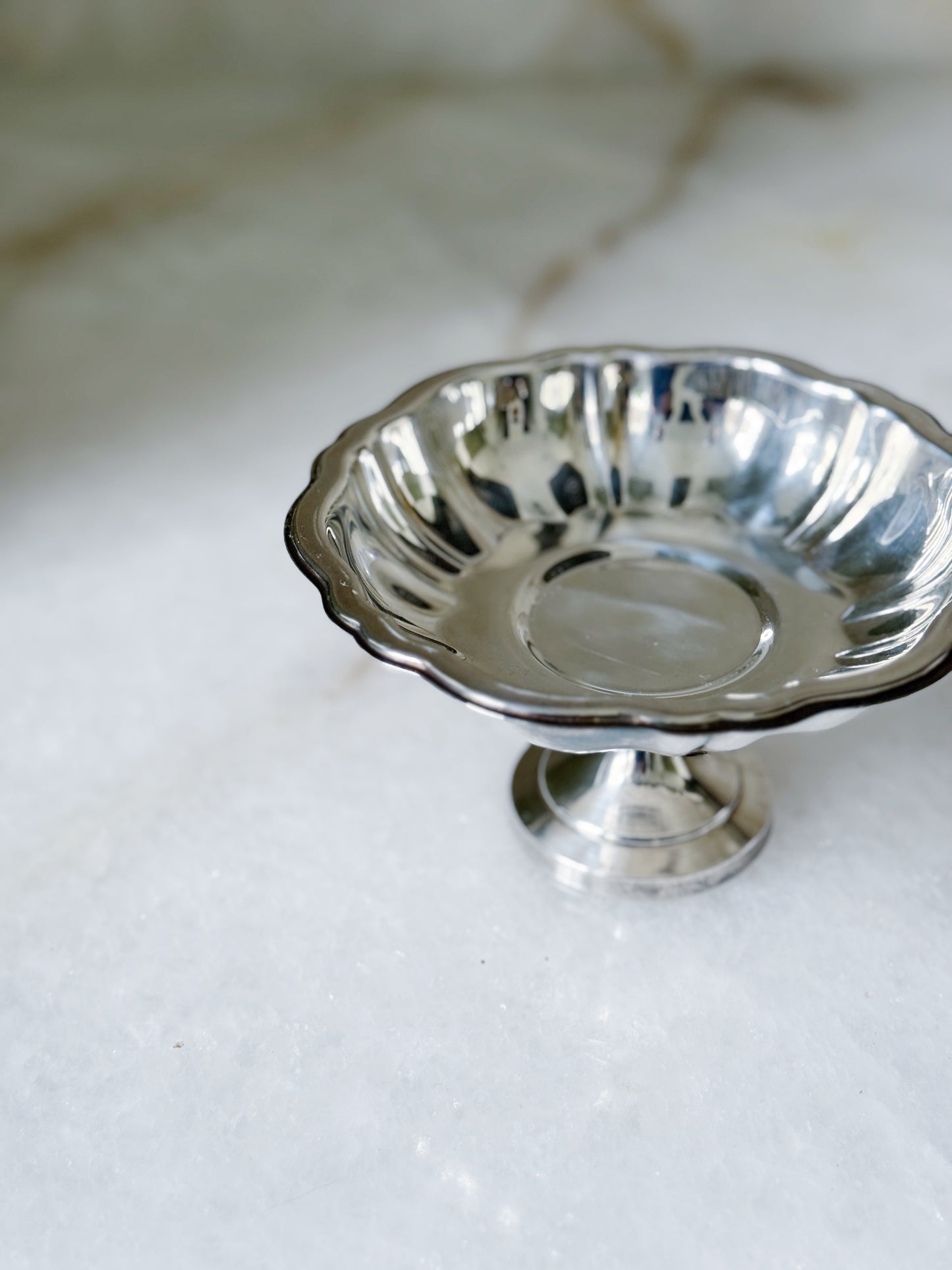 Vintage silver pedestal candy dish