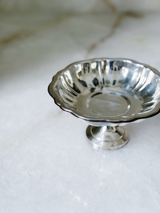 Vintage silver pedestal candy dish