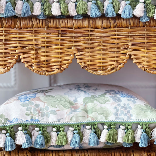 Custom Pillow with Lee Jofa Chinese Peony fabric with Brunschwig & Fils Trim