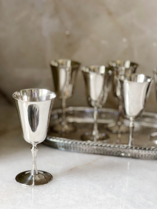 vintage silver wine goblets