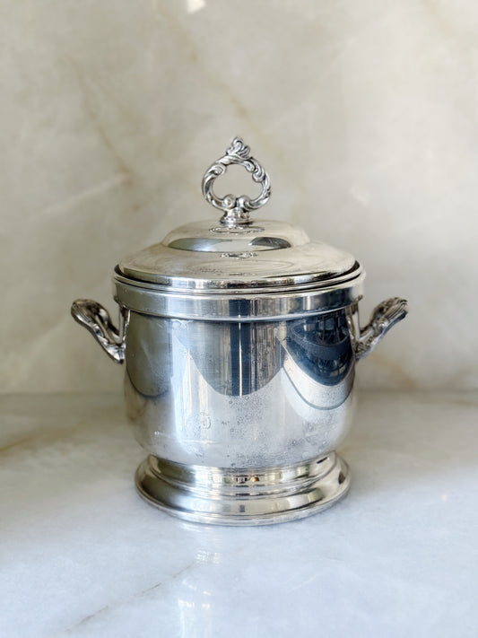 vintage silver insulated ice bucket 