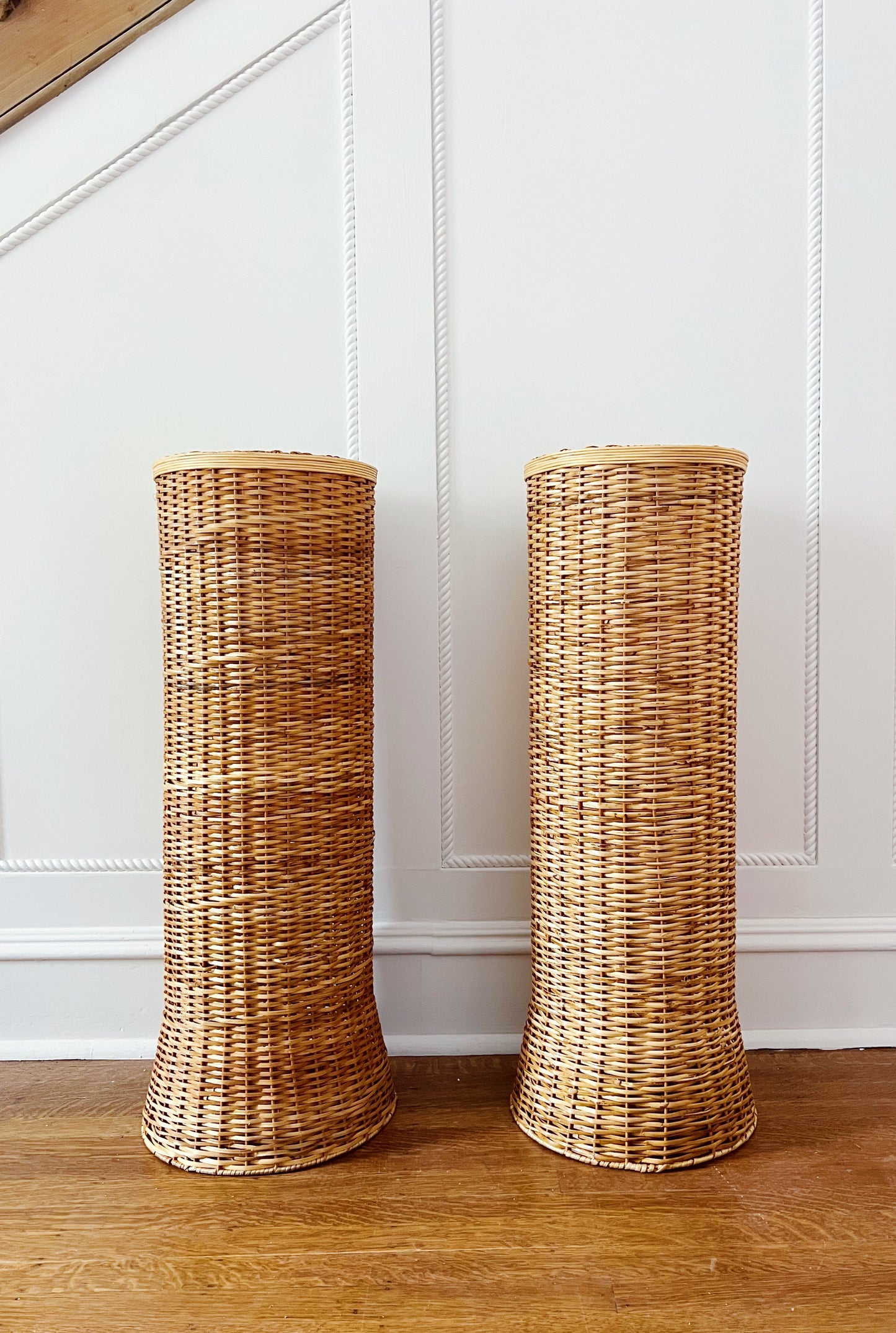 Tall Round Wicker Pedestal