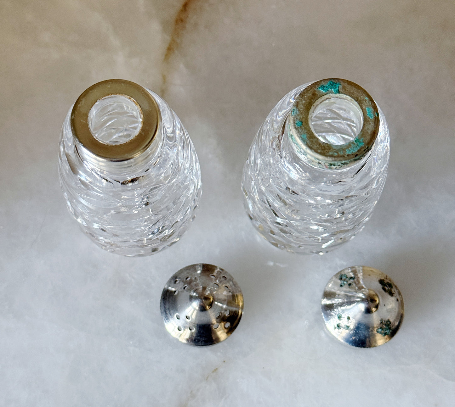 Vintage Waterford Crystal Salt & Pepper Shakers | Lismore Pattern | Set of 2