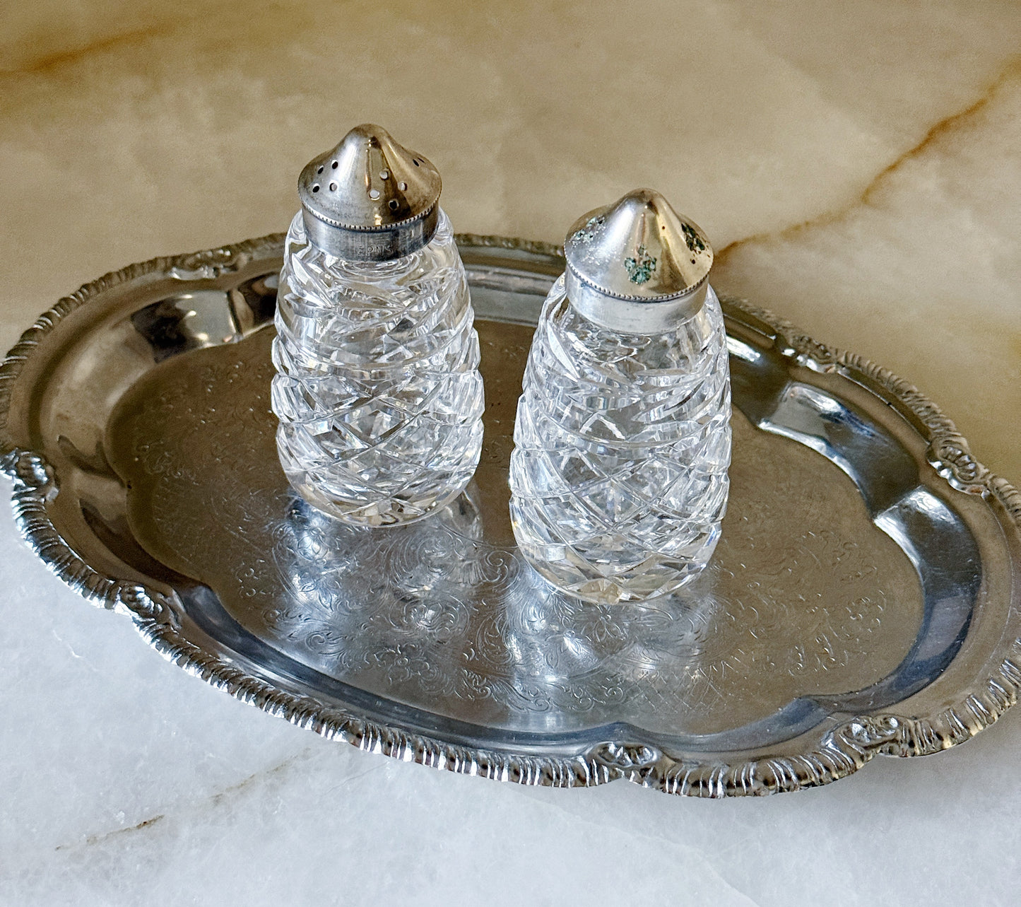 Vintage Waterford Crystal Salt & Pepper Shakers | Lismore Pattern | Set of 2