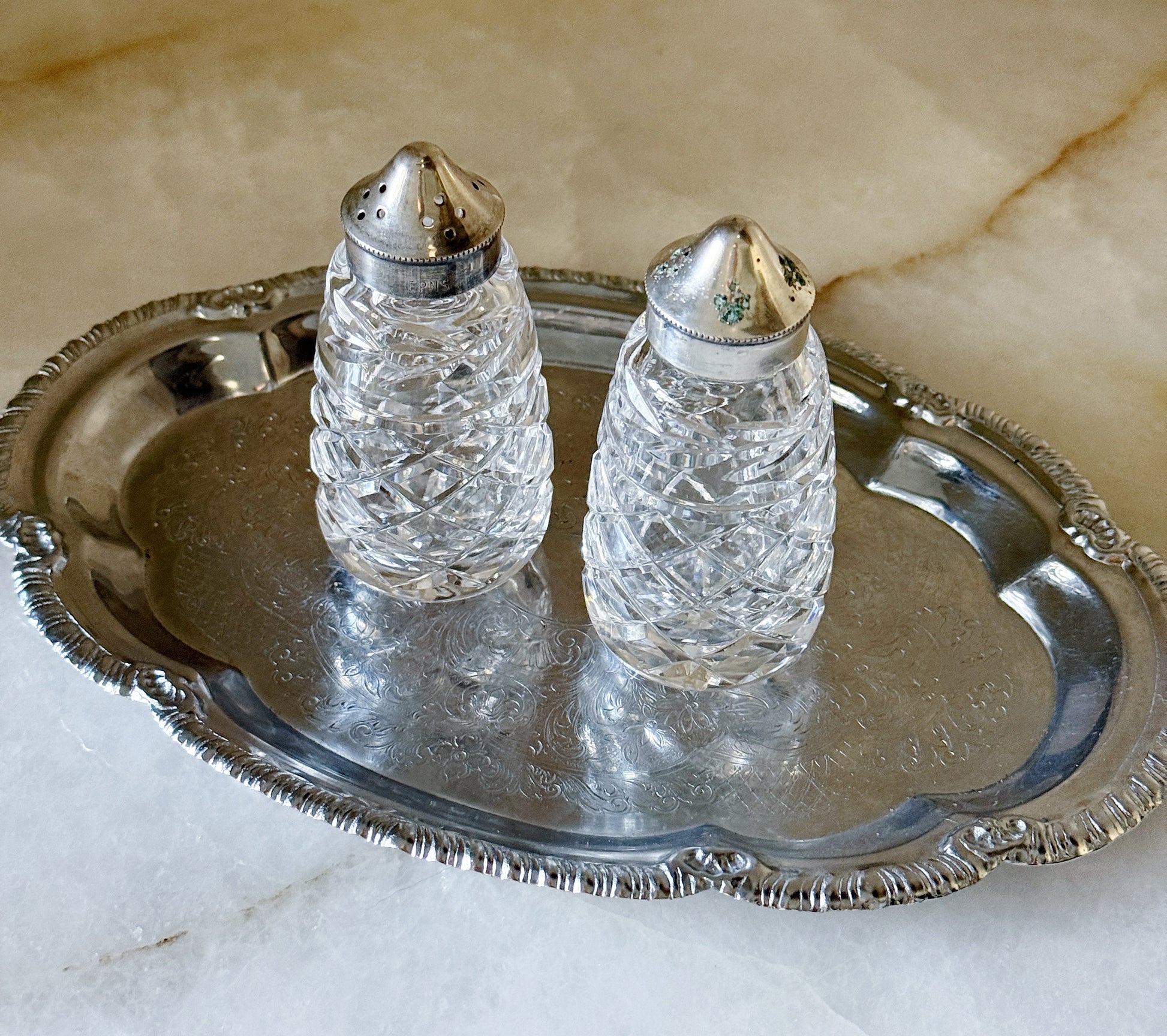 Vintage Waterford Crystal Salt & Pepper Shakers | Lismore Pattern | Set of 2