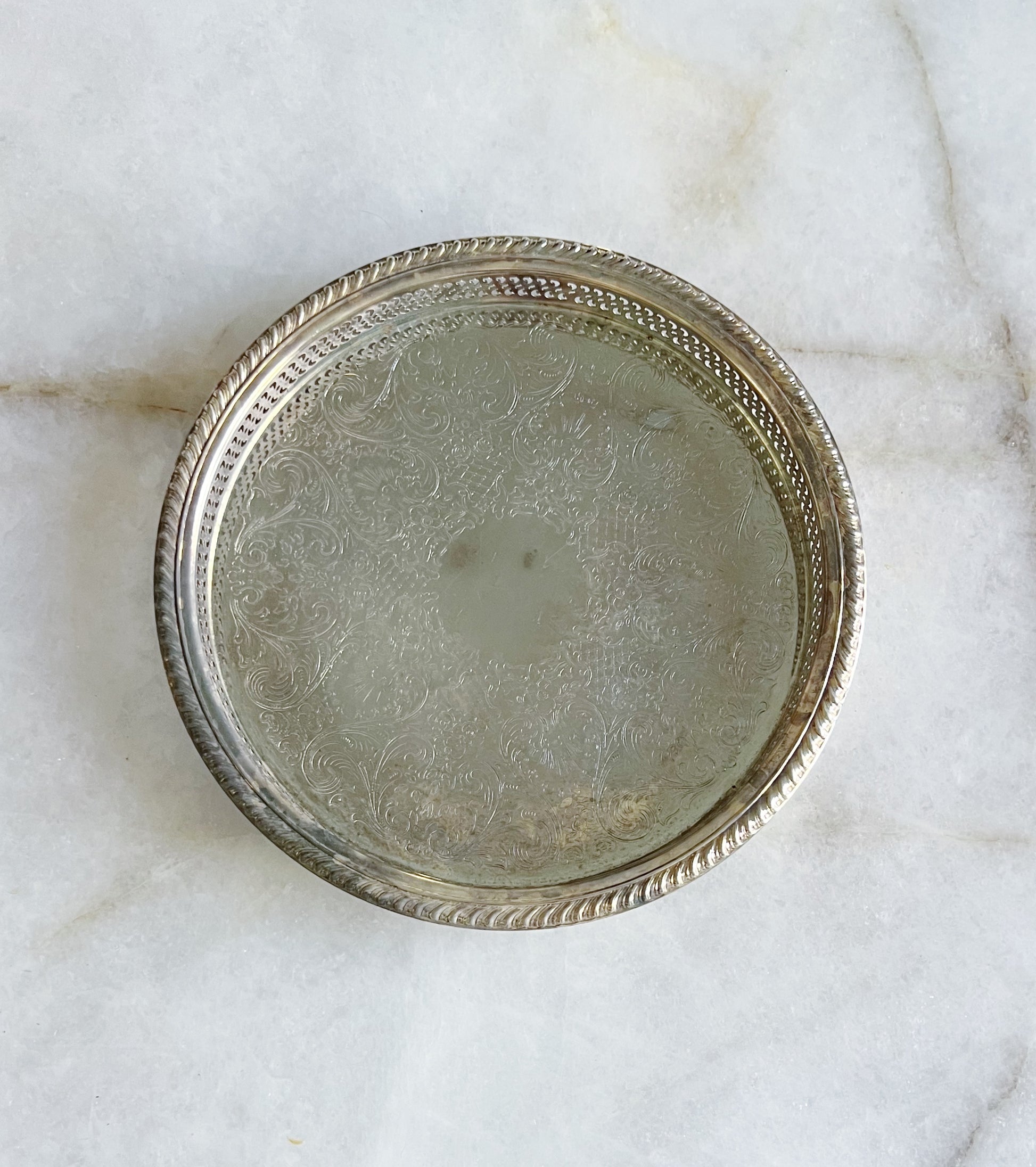 large silver serving tray 