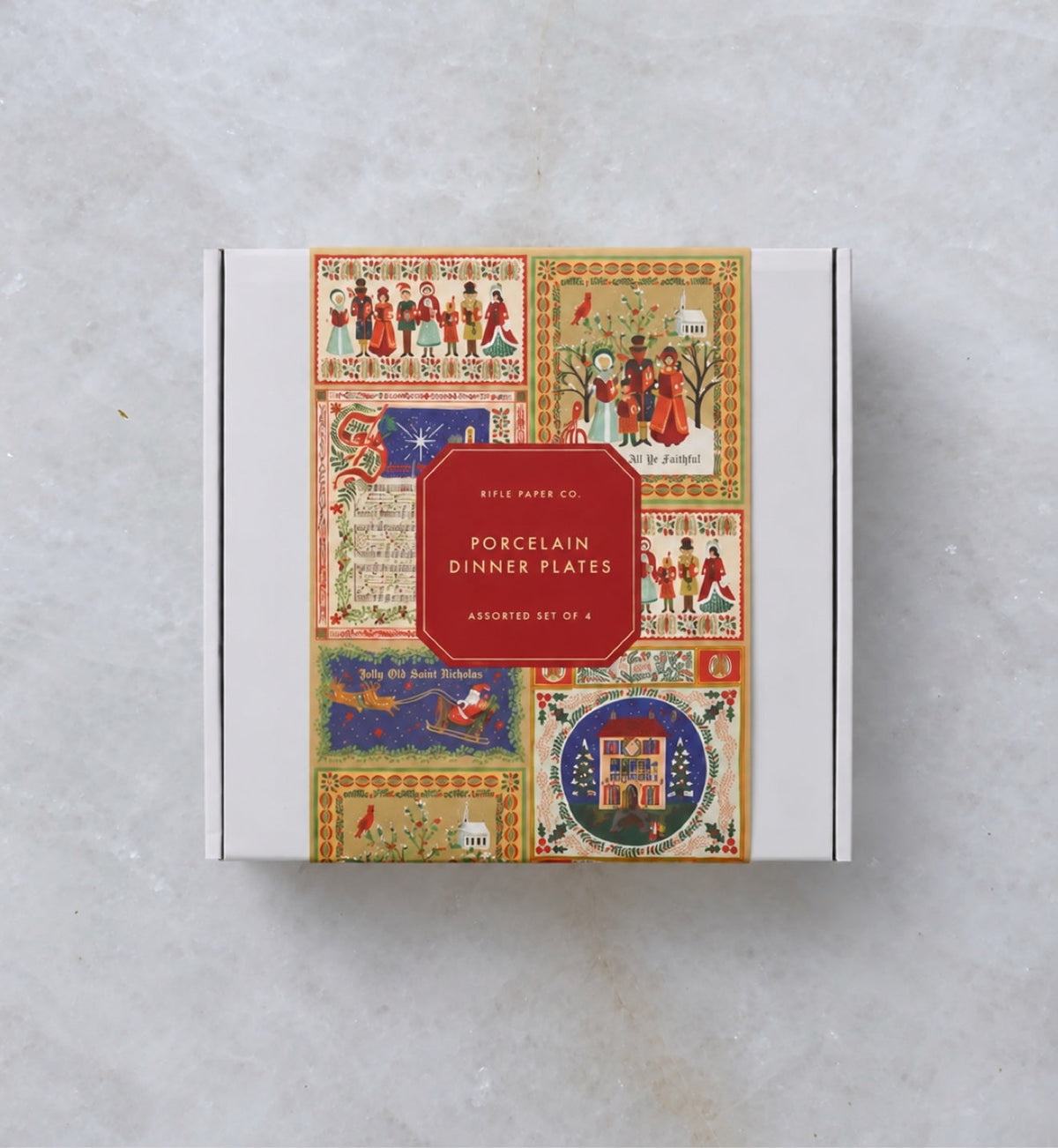 Rifle Paper Co. porcelain dinner plates gift box, set of 4