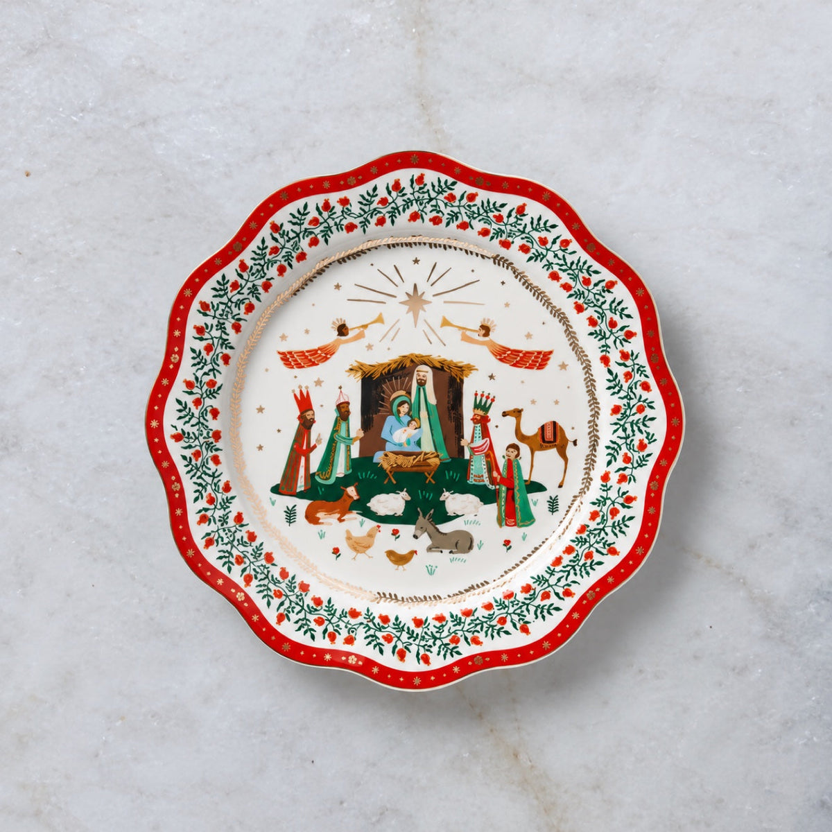 Christmas nativity porcelain dinner plate