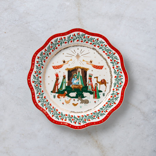 Christmas nativity porcelain dinner plate