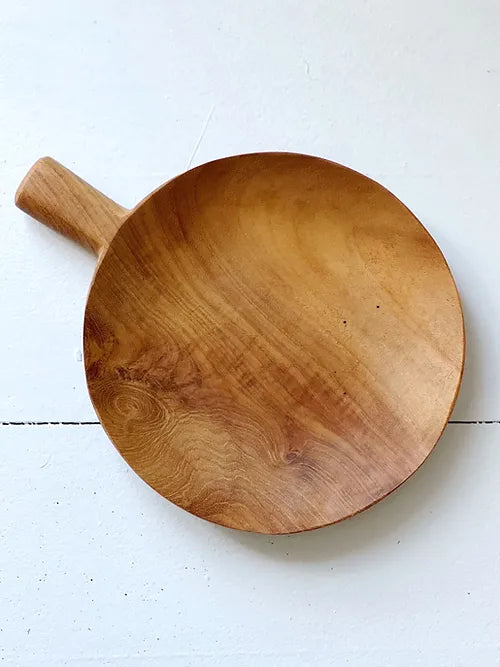 teak root paddle tray 